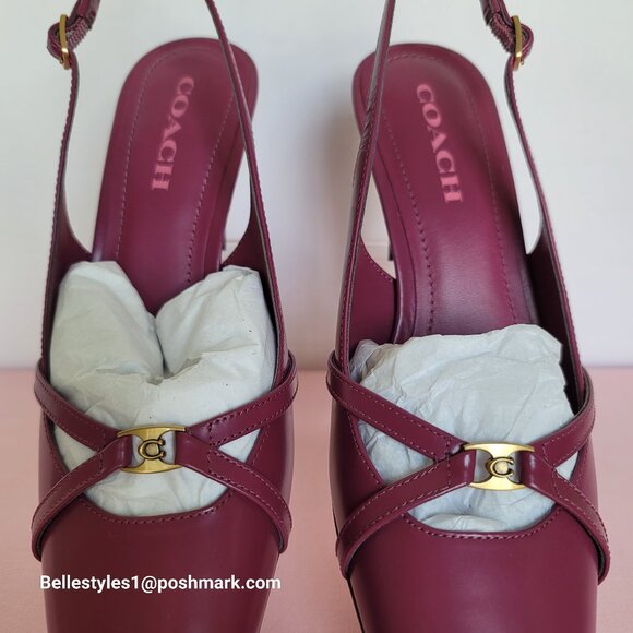 COACH Rowyn Smooth Leather Slingback Pumps- Pink- Women’s Size 8.5B ⭐ - Picture 10 of 16